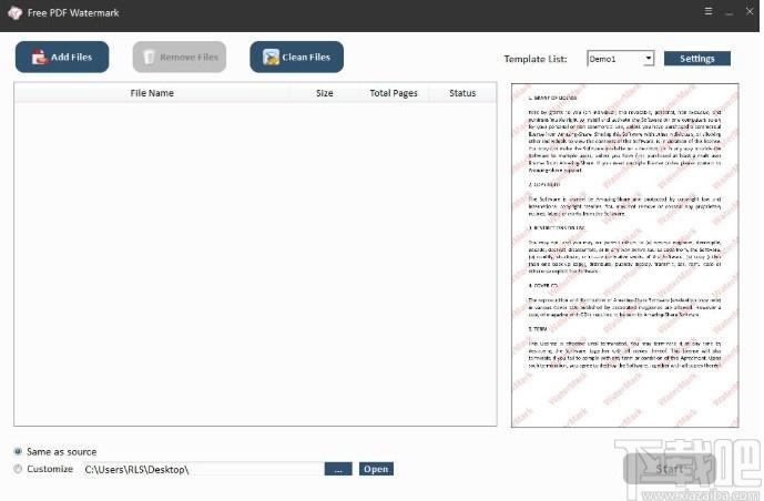 Free PDF Watermark下载,pdf添加水印工具,pdf添加水印